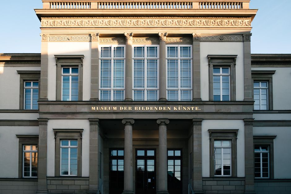 Front view of Leipzig's Museum der Bildenden Künste showcasing classic architecture.